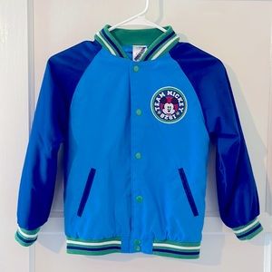 Kids Disney Mickey mouse bomber jacket in blue Size 5/6.